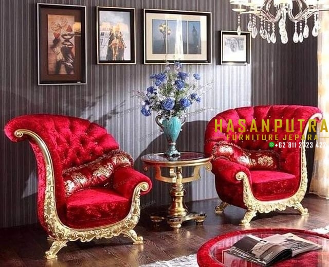 Sofa Santai Ukir Red