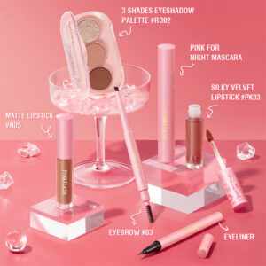 Eye Makeup Set 3 Shades Eyeshadow Matte Liquid Lipstik Ombrelips - Gambar 2