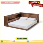 Rangka Dipan Kayu Jati Dipan  Rak Laci Headboard Dipan Tempat Tidur – 90×200