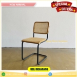 kursi minimalis kaki besi jati rotan Furniture Jepara