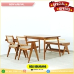 Kursi Makan Kursi Makan Kayu Jati   Set Kursi Makan + Bench – Kursi Makan