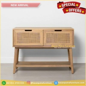 meja konsul minimalis rotan laci 2  Furniture