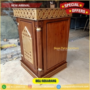 Mimbar minimalis leter U mimbar masjid kayu jati Furniture Jepara