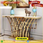 Meja konsul stainless gold top marmer console table