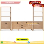 Set Meja Tv Retro  Cabinet Tv Laci  Meja Tv Kayu Jati + Rak Samping – MEJA TV