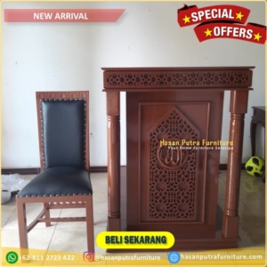Mimbar masjid dengan kursi mewah mimbar murah Furniture Jepara