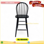 Barstool Retro  Kursi Bar Kayu Jati  Kursi Cafe Natural Black