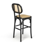 Kursi Bar Kayu Jati Natural Black  Barstool Retro  Kursi Cafe Rotan