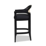 Kursi Bar Kayu Jati  Rotan  Barstool  Retro  Kursi Cafe Natural Black