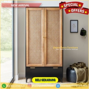 lemari pakaian retro  2 pintu modern