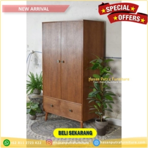 lemari pakaian minimalis 2 pintu retro scandinavian murah