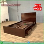 Tempat Tidur Jati 160×200 Laci 3 Dipan Jati