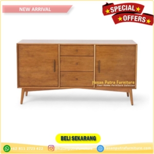 Bufet Tv Kayu Jati  Meja Tv Minimalis Retro  Cabinet Tv Rak Laci