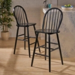 Barstool Retro  Kursi Bar Kayu Jati  Kursi Cafe Natural Black