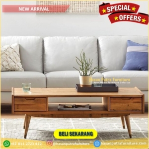 Meja sofa terbaru kayu jati meja tamu dengan laci