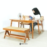 Kursi Makan Kursi Makan Kayu Jati   Set Kursi Makan + Bench – Kursi Makan