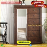 Lemari pakaian pintu 2 sleding full laci kayu jati Furniture Jepara