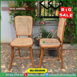 Kursi Makan Jati Kursi Makan Bar Kayu Jati Teak Rattan Chairs – DP 50%