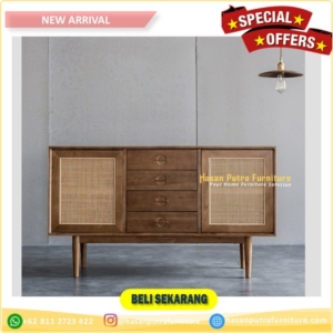 bufet rotan minimalis jati Furniture Jepara