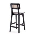 Kursi Bar Kayu Jati Barstool Minimalis Retro  Kursi Cafe Natural Black