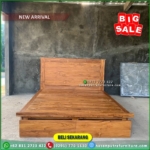 Tempat Tidur Jati 160×200 Alas Full Blok Dipan Jati Minimalis Laci 2