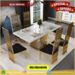 dinning set makan modern stainles costum mewah new product simple