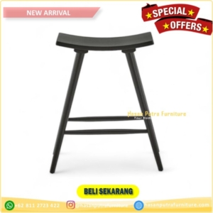 Kursi Bar Kayu Jati Black  Kursi Cafe Tanpa Sandaran  Barstool Retro