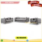 Sofa Chesterfield Luxury  Sofa Chesterfield Chesterfield Seater 3 2 1 – Silver Gray, Seater 3