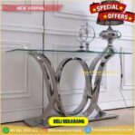 console table white convenience stainless top table kaca modern