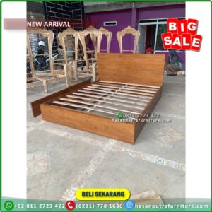 Tempat Tidur Jati 160x200 Laci 2 Divan Dipan Jati Minimalis - Gambar 4