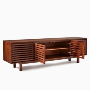 Meja Tv Kayu Jati  Rak Tv Lemari Penyimpanan  Kabinet Minimalis Modern - Gambar 3