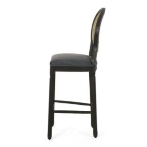 Kursi Cafe Retro  Barstool Kayu Jati Natural Black  Kursi Cafe Rotan - Gambar 5