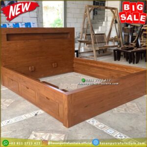 Tempat Tidur Laci Tempat tidur jati minimalis laci 3 Dipan Laci Modern - Gambar 3