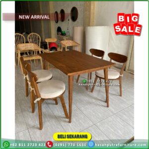 Meja Makan Jati 4 Kursi Kursi Meja Makan Cafe Kursi Cafe Meja Cafe - Gambar 2
