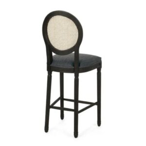 Kursi Cafe Retro  Barstool Kayu Jati Natural Black  Kursi Cafe Rotan - Gambar 3