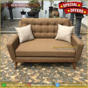 Kursi Sofa Jati Minimalis Sofa 2 Seater Plus Meja Kursi Sofa Jati Meja - Gambar 2