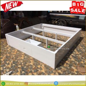 Tempat Tidur Laci Cat Duco Putih Dipan Laci 160x200 - Gambar 2