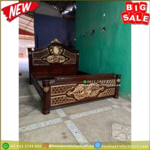 Tempat Tidur Jati 160x200 Dipan Jati Ukir Set Tempat TIdur Ukir Jati - Gambar 2