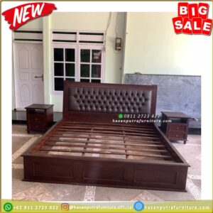 Tempat Tidur Jati Set Tempat Tidur Jati 160x200 Dipan Klasik Modern - Gambar 2