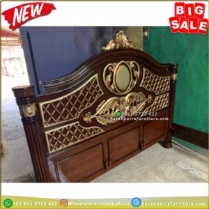 Tempat Tidur Jati 160x200 Dipan Jati Ukir Set Tempat TIdur Ukir Jati - Gambar 4