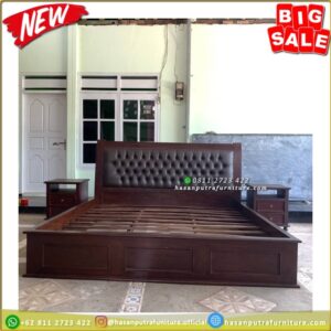 Tempat Tidur Jati Set Tempat Tidur Jati 160x200 Dipan Klasik Modern - Gambar 3