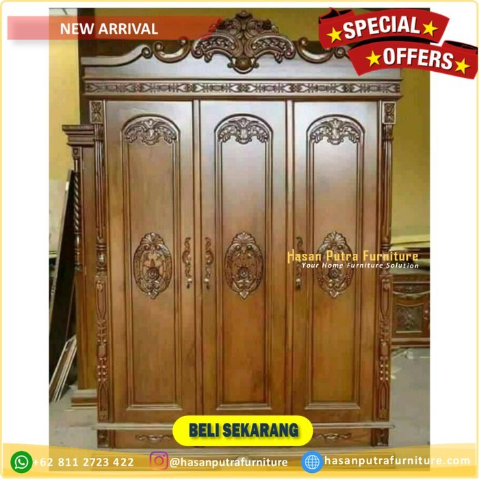 lemari mininalis jati pintu 3 jepara Furniture Jati jepara 2 82dd5e02 f792 4773 9490 cb604cca91e7