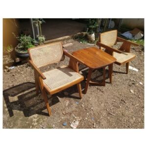 set kursi rotan teras jati Furniture Jepara - Gambar 2