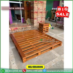 Tempat Tidur Jati 160x200 Lesehan Dipan Jati Jati Minimalis Modern - Gambar 2