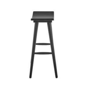 Kursi Bar Kayu Jati Black  Kursi Cafe Tanpa Sandaran  Barstool Retro - Gambar 3