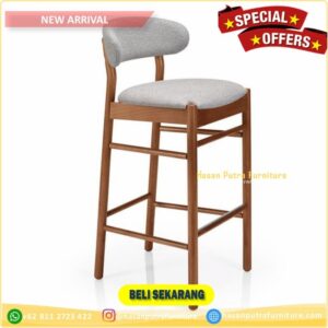 Kursi bar kayu jati  sandaran lengkung Furniture Jepara