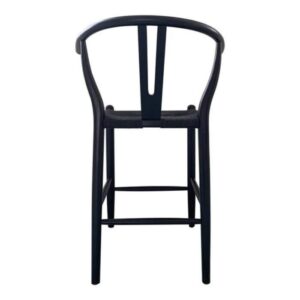 Kursi Bar Kayu Jati Anyaman Tali  Barstool  Retro  Kursi Cafe Black - Gambar 4