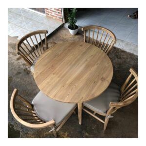 meja makan bulat jati minimalis Furniture Jepara - Gambar 2