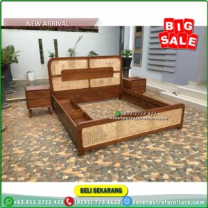 Tempat Tidur Jati 180x200 Laci 2 Dipan Jati 1 Set Tempat Tidur Jati - Gambar 4