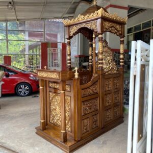 Mimbar masjid tiang kayu jati mimbar kubah masjid Furniture Jepara - Gambar 3